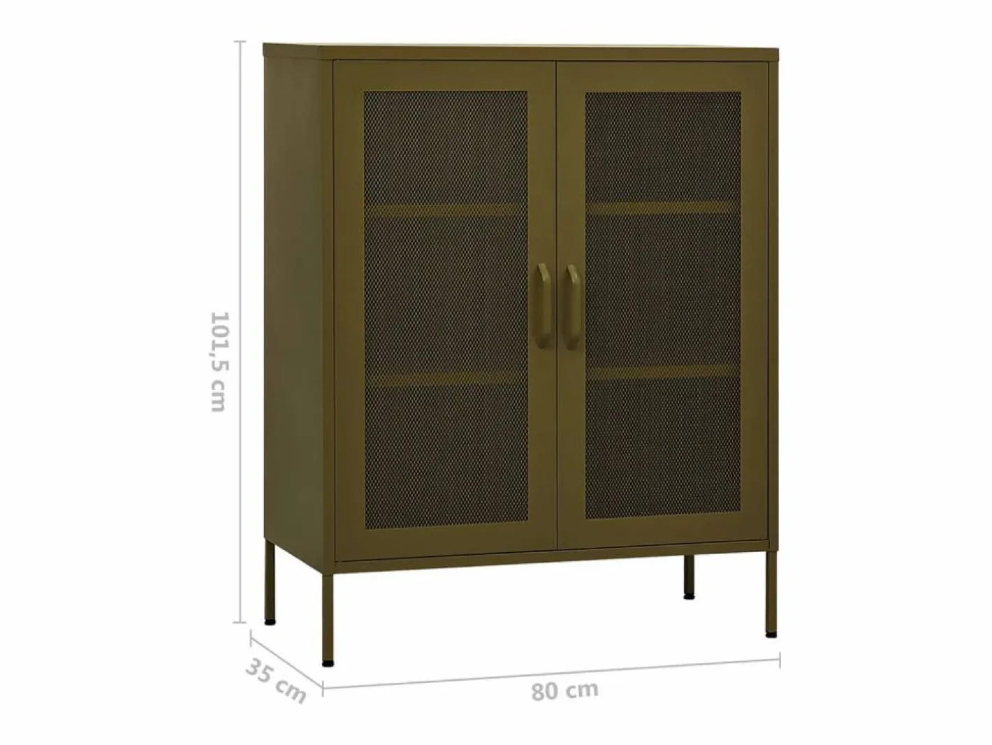 vidaxl Armario de almacenamiento acero oliva 80x35x101,5 cm Verde Discount