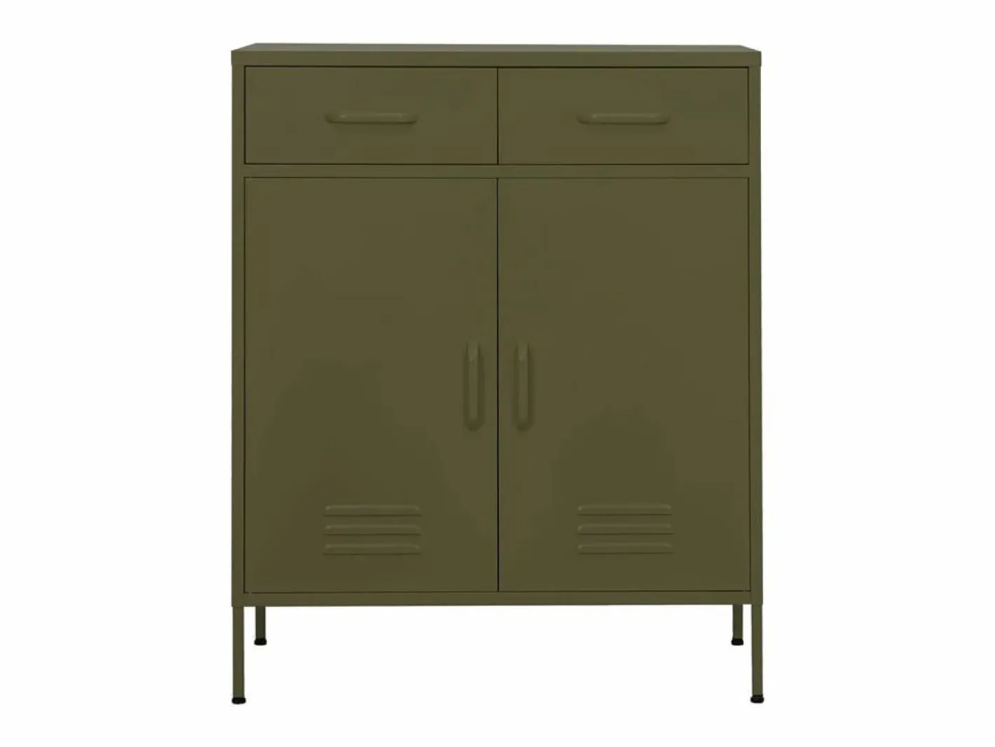 vidaxl Armario de almacenamiento acero oliva 80x35x101,5 cm Verde Clearance