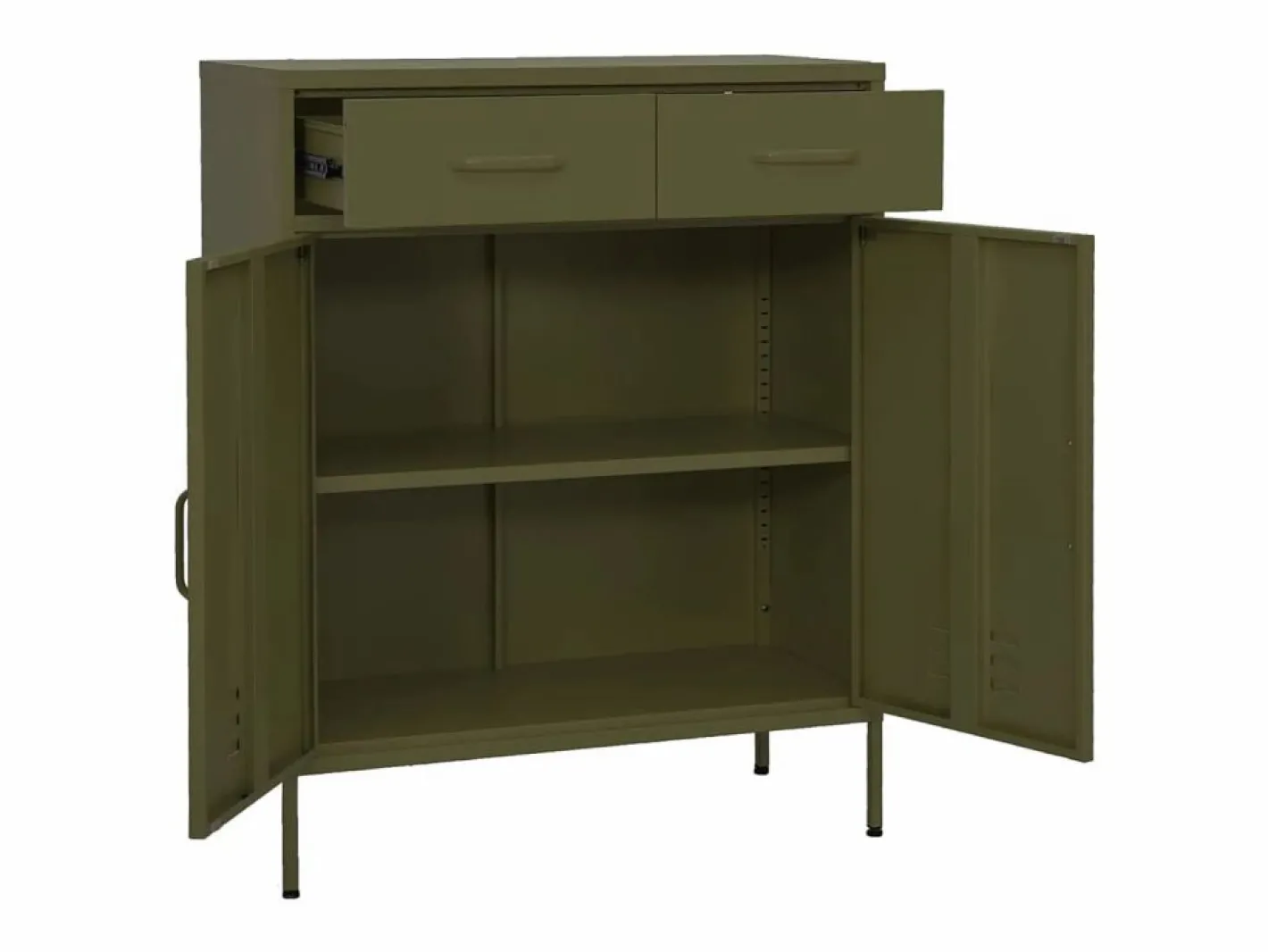 vidaxl Armario de almacenamiento acero oliva 80x35x101,5 cm Verde Clearance