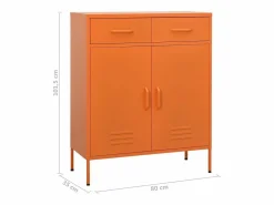 vidaxl Armario de almacenamiento acero 80x35x101,5 cm Naranja Discount