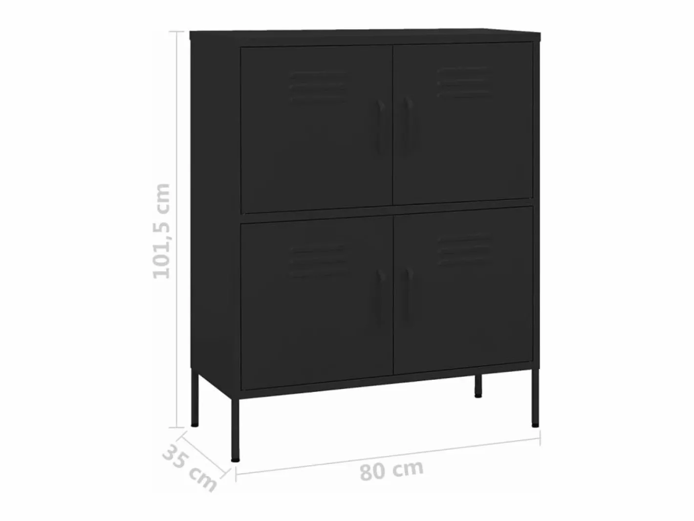 vidaxl Cajonera De Escritorio|Armario de almacenamiento acero 80x35x101,5 cm