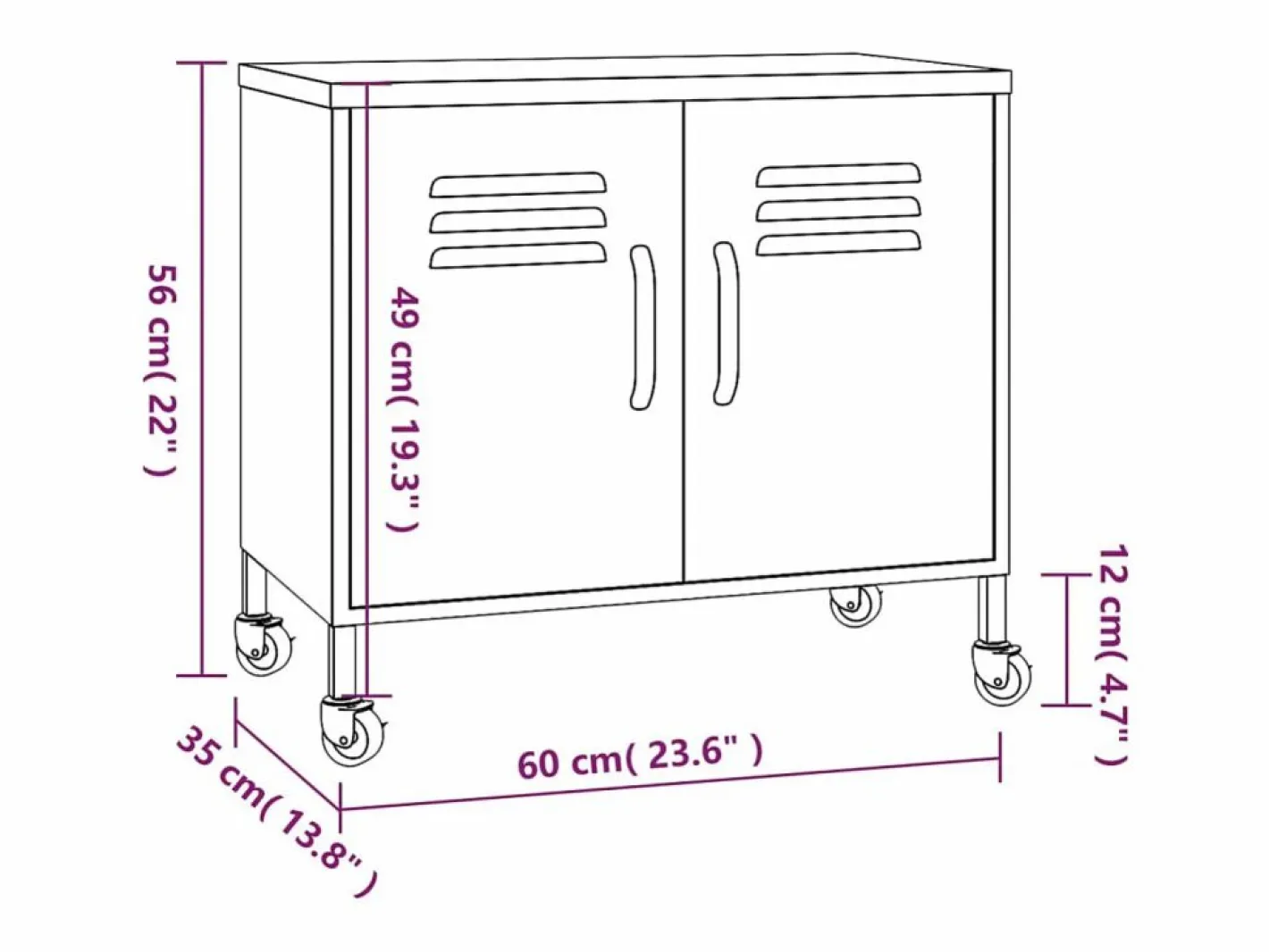 Armario de almacenamiento acero 60x35x56cm^vidaxl Clearance