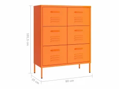 vidaxl Armario de almacenamiento acero 80x35x101,5 cm Naranja Hot