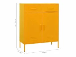 Armario de almacenamiento acero mostaza 80x35x101,5 cm^vidaxl Discount