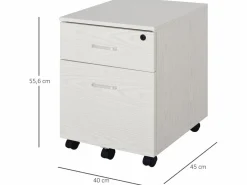 Vinsetto Armario de archivador móvil 40x45x55.6 cm Blanco Discount