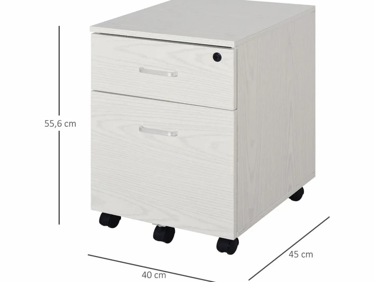 Vinsetto Armario de archivador móvil 40x45x55.6 cm Blanco Discount