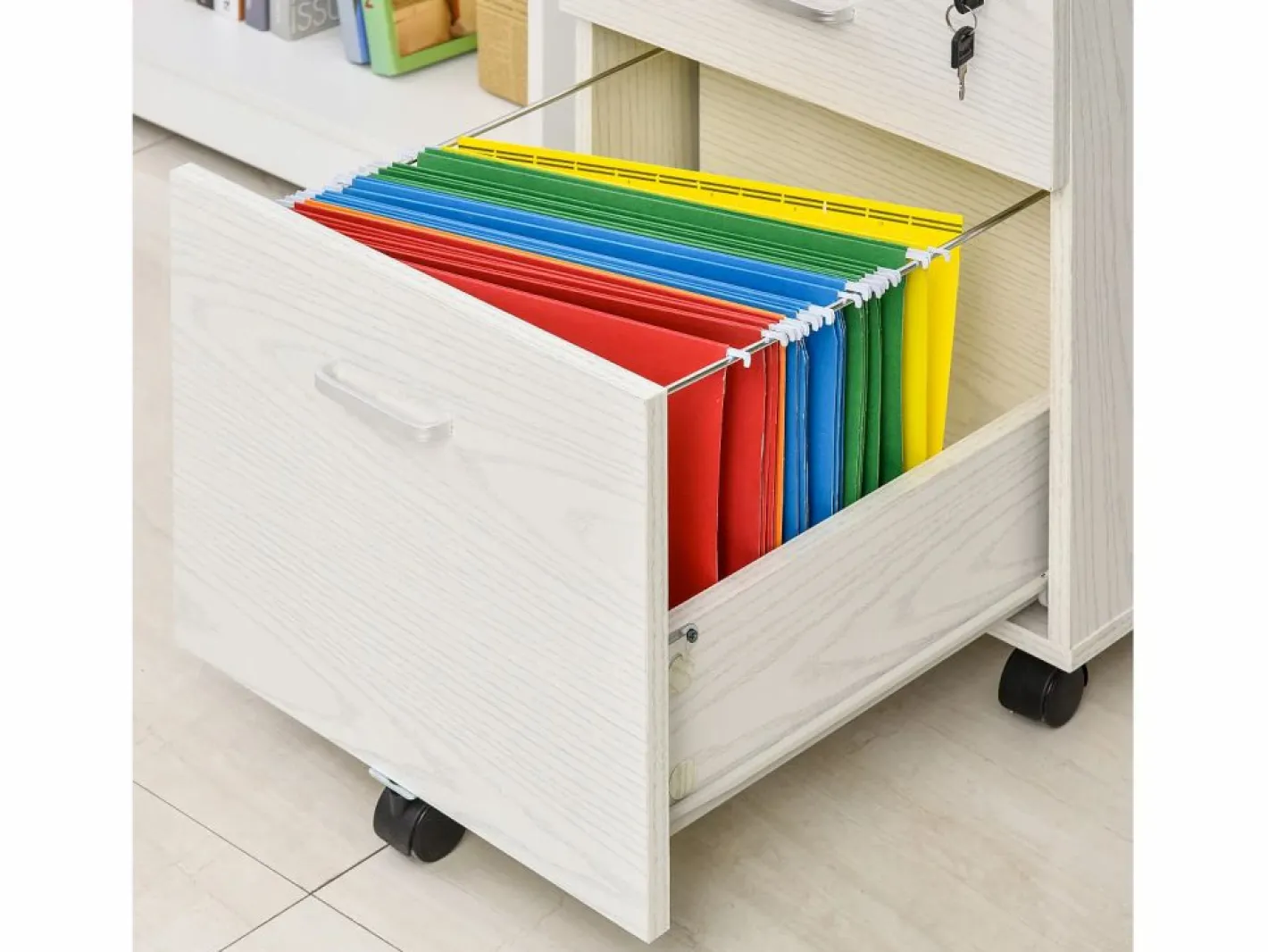 Vinsetto Armario de archivador móvil 40x45x55.6 cm Blanco Discount