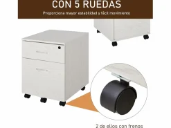 Vinsetto Armario de archivador móvil 40x45x55.6 cm Blanco Discount