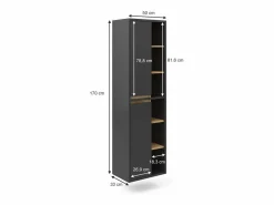 Armario de baño antracita 50x33x170 viola^Vicco