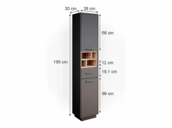 Vicco Columna De Baño|Armario de baño antracita 38x30x190 beatrice