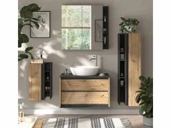 Vicco Mueble De Pared Para Baño|Armario de baño antracita/artisan 35x32x120 edelin