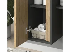 Vicco Mueble De Pared Para Baño|Armario de baño antracita/artisan 35x32x120 edelin