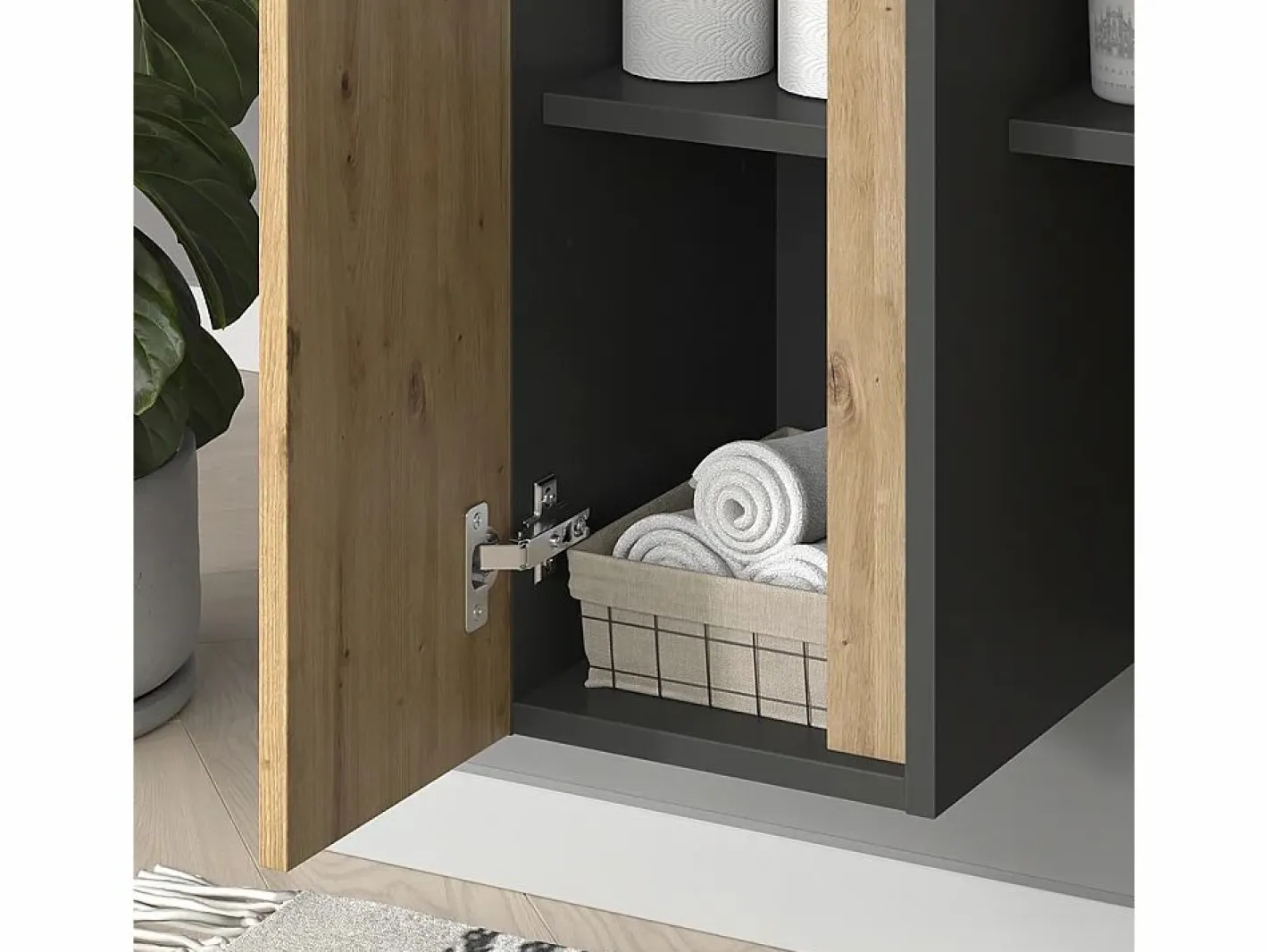 Vicco Mueble De Pared Para Baño|Armario de baño antracita/artisan 35x32x120 edelin