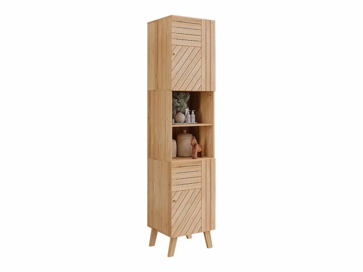Armario de baño bambú 40x36x177 lucie^Vicco