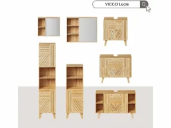 Armario de baño bambú 40x36x177 lucie^Vicco