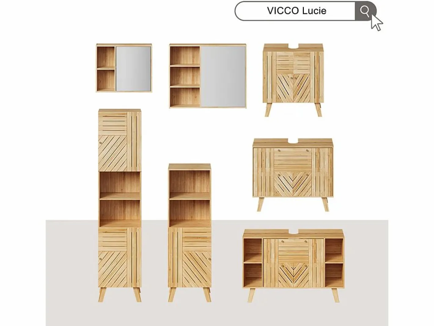 Armario de baño bambú 40x36x177 lucie^Vicco