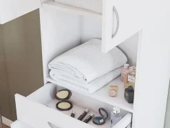 Vente-unique Columna De Baño|Armario de baño blanca para colocar, L50 cm, MINELA