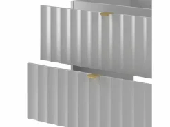 Mueble De Lavabo|Armario de baño para lavabo de 80 cm con frentes acanalados Arcos