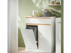 Sobuy Armario De Baño Con Cesto Para Ropa Sucia BZR79-W Blanco Clearance