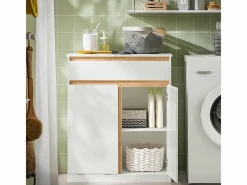 Sobuy Armario De Baño Con Cesto Para Ropa Sucia BZR79-W Blanco Clearance