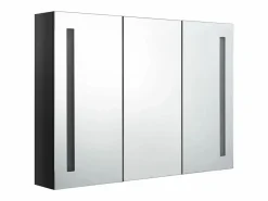 vidaxl Mueble De Pared Para Baño|Armario de baño con espejo LED brillante 89x14x62 cm