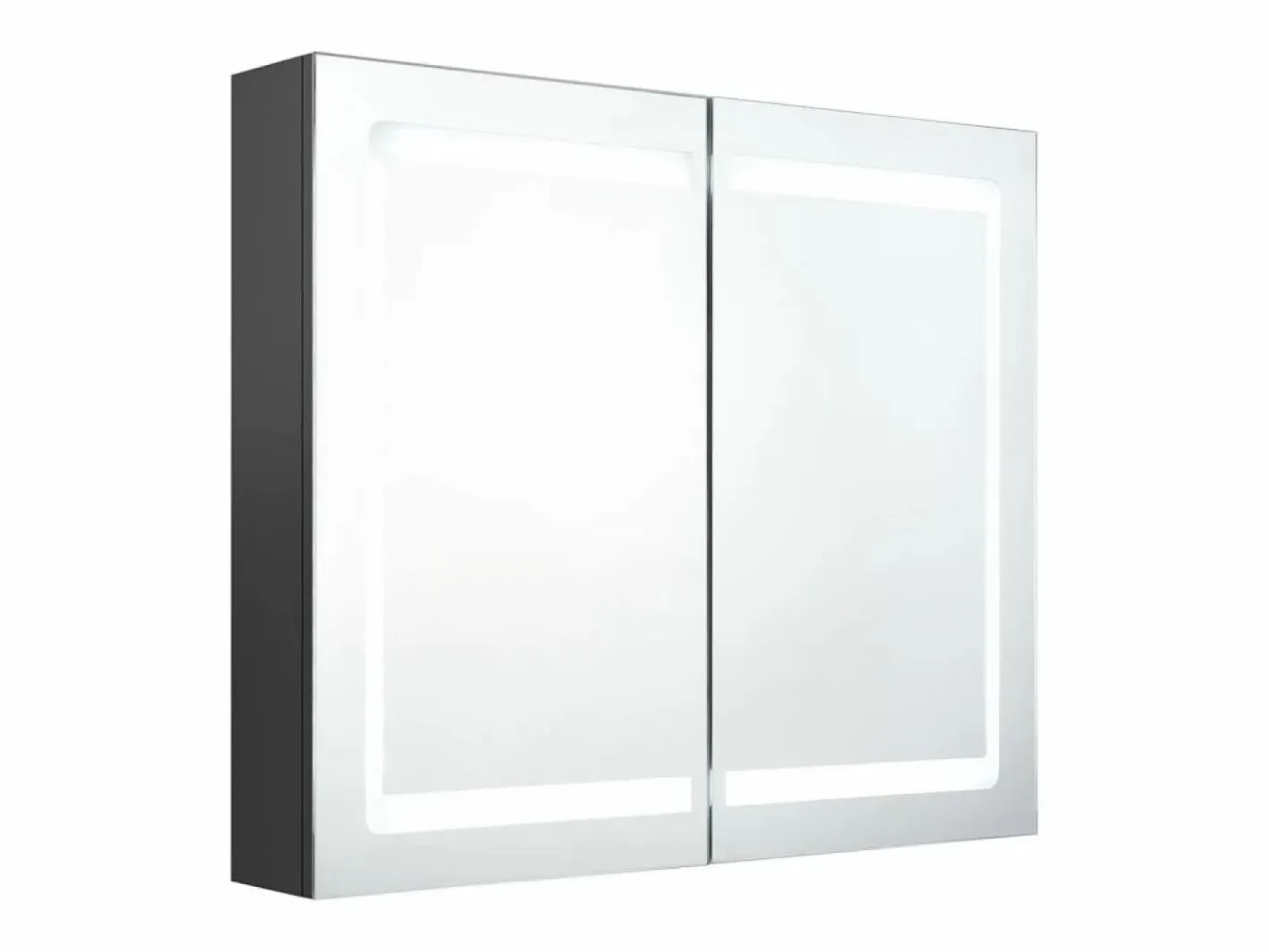 vidaxl Armario de baño con espejo y LED 80x12x68 cm Gris Outlet