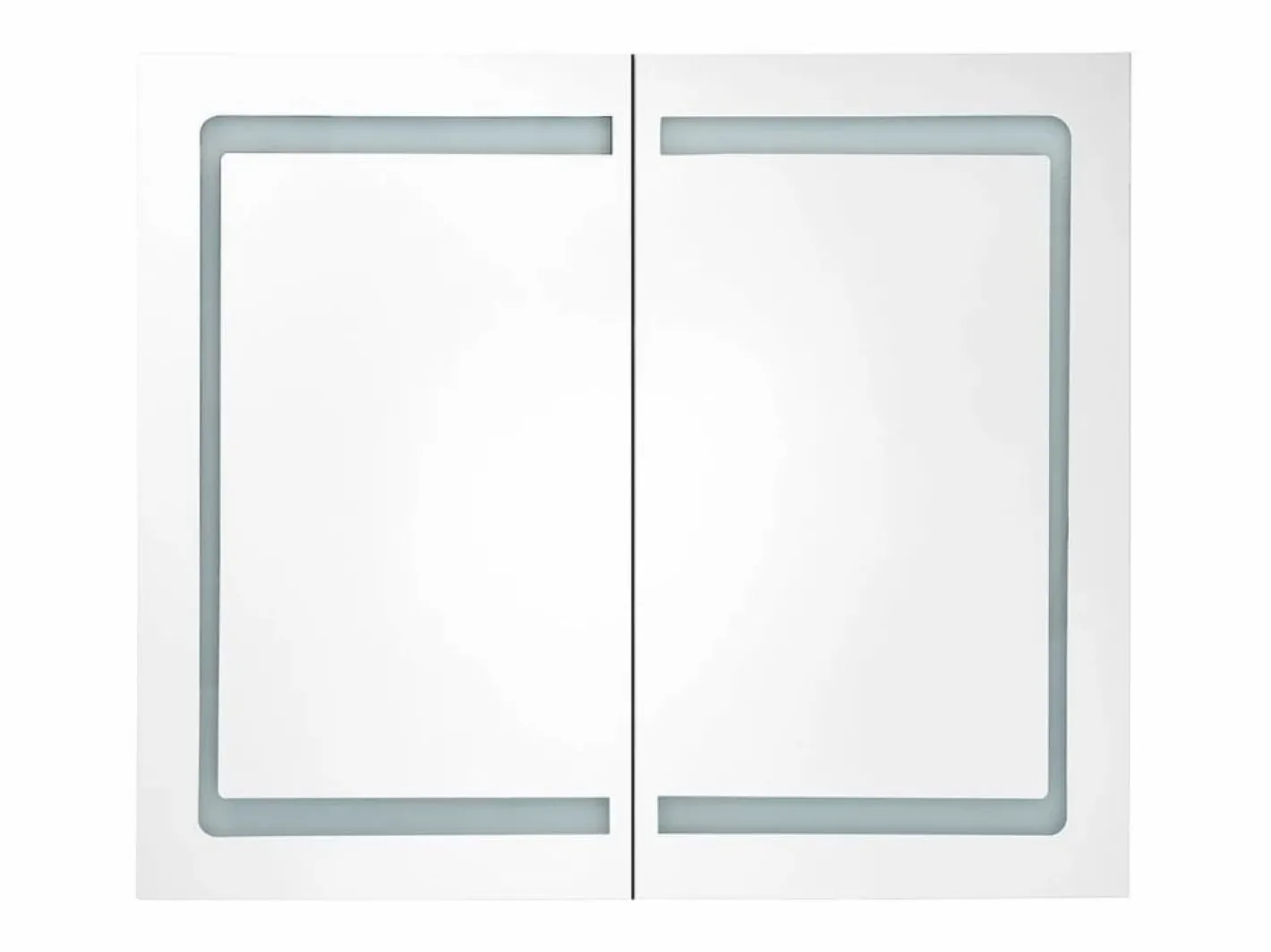 vidaxl Armario de baño con espejo y LED 80x12x68 cm Gris Outlet