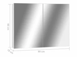 vidaxl Armario de baño con espejo MDF 80x15x60 cm Blanco Discount
