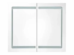Mueble De Pared Para Baño|Armario de baño con espejo y LED color roble 80x12x68 cm ES974393