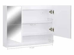 vidaxl Mueble De Pared Para Baño|Armario de baño con espejo MDF 80x15x60 cm