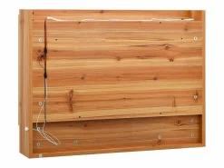 Armario de baño con espejo LED Roble 80x15x60 cm MDF Marru00f3n Hot