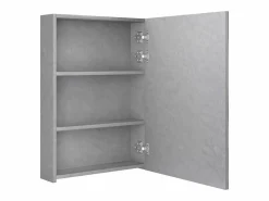 Armario de baño con espejo y LED hormigón 50x13x70 cm ES360813 Gris Online