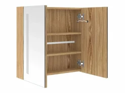 vidaxl Armario de baño con espejo y LED color roble 62x14x60 cm Color natural claro New