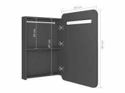 Armario de baño con espejo y LED 60x11x80 cm^vidaxl Clearance