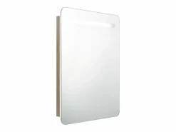 vidaxl Armario de baño con espejo y LED y roble 60x11x80 cm Blanco Hot
