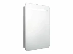vidaxl Mueble De Pared Para Baño|Armario de baño con espejo y LED hormigón 60x11x80 cm