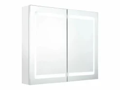 Armario de baño con espejo LED brillante 80x12x68 cm^vidaxl Clearance