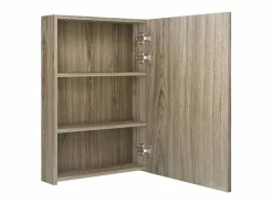 vidaxl Armario de baño con espejo y LED color roble 50x13x70 cm Color natural claro Hot