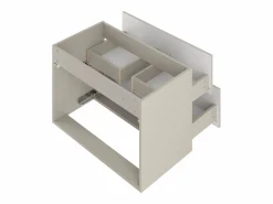 Mueble De Lavabo|Armario de baño de cachemira para lavabo de 80 cm con frentes ranurados Aqua