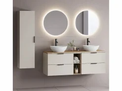 Petits-Meubles Armario de baño de cachemira, columna alta, 1 puerta, Pile Beige New