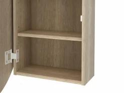 Vente-unique Armario de baño de pared con espejo ovalado - estanterías para el cuarto de baño - roble - RURI Color natural claro Best