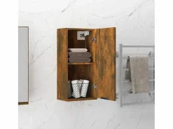 Armario de baño de pared color roble ahumado 32x20x67 cm ES322541^ Online