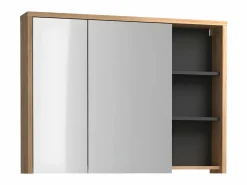 Vente-unique Armario de baño de pared con espejo - estanterías para el cuarto de baño - roble - PURNAL Color natural claro Sale