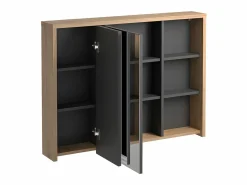 Vente-unique Armario de baño de pared con espejo - estanterías para el cuarto de baño - roble - PURNAL Color natural claro Sale