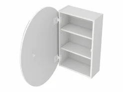Vente-unique Armario de baño de pared con espejo ovalado - estanterías para el cuarto de baño - - RURI Blanco