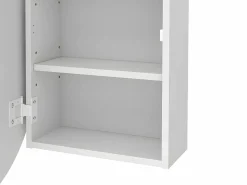 Vente-unique Armario de baño de pared con espejo ovalado - estanterías para el cuarto de baño - - RURI Blanco