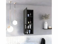 TuHome Mueble De Pared Para Baño|Armario de Baño de Pared Madrid, con estantes 80CM A X 25CM P X 30CM L Wengue