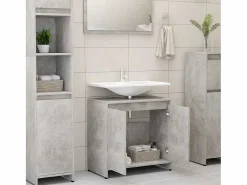 Armario de baño madera contrachapada hormigón 60x33x61 cm ES765404^ Best