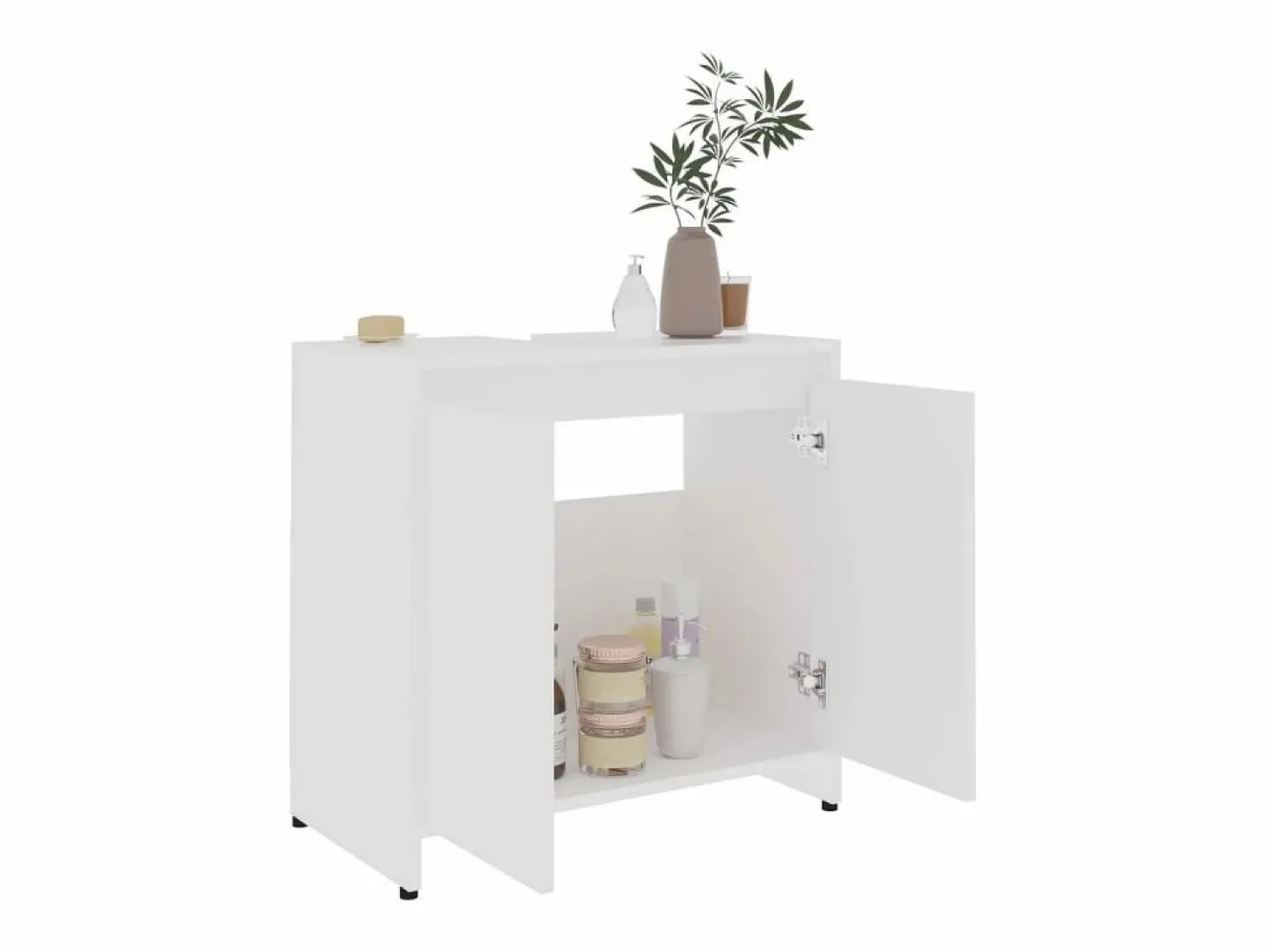 Mueble De Pared Para Baño|Armario de baño madera contrachapada 60x33x61 cm ES400725