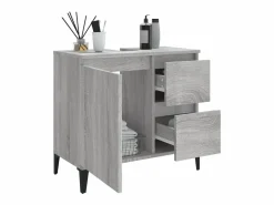 Armario de baño madera contrachapada Sonoma 65x33x60 cm ES723853 Gris